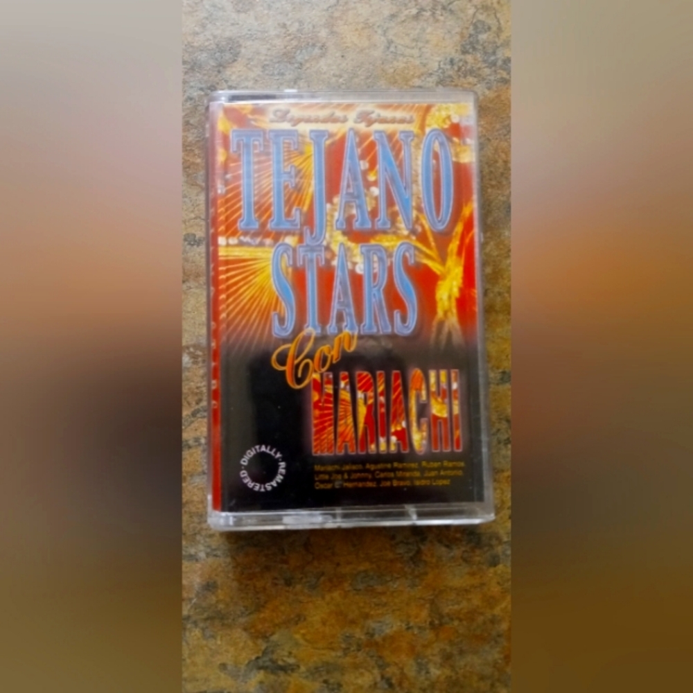 Tejano Stars Con Mariachi Cassette Tape - Red & Orange Cover